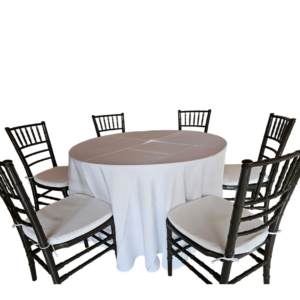 Conjunto de mesa redonda com 1,10 m de diâmetro e 6 cadeiras tiffanys chocolate.