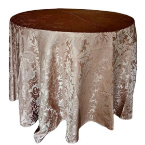 Toalha em Jacquard café com leite redonda 2,60 cm de diâmetro.