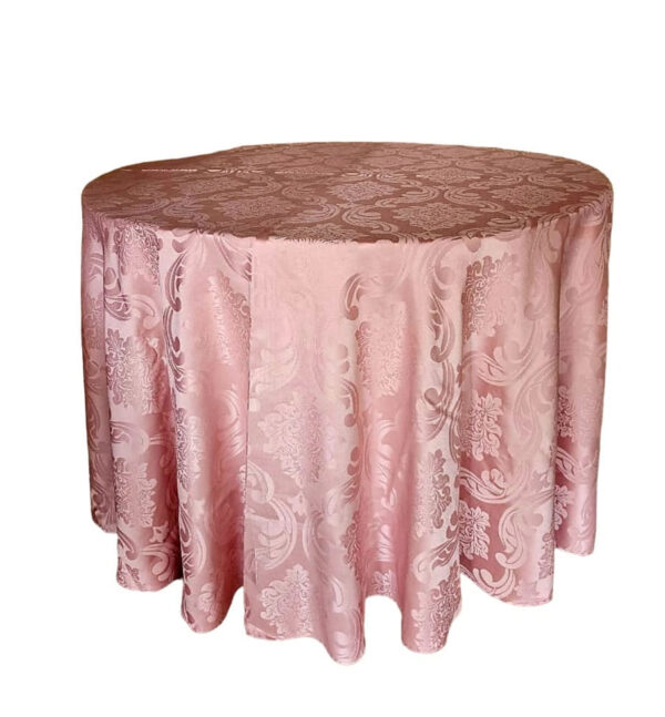 Toalha em Jacquard Rosê Gold redonda 2,60 cm de diâmetro.